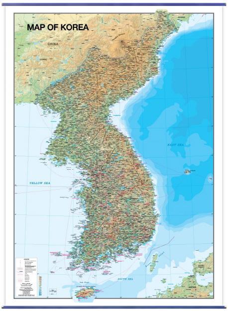 Map of Korea(대한민국)(코팅 표구)(걸이용)